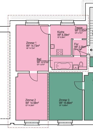 Schöne und renovierte 2,5-Zimmer Wohnung – Grundriss