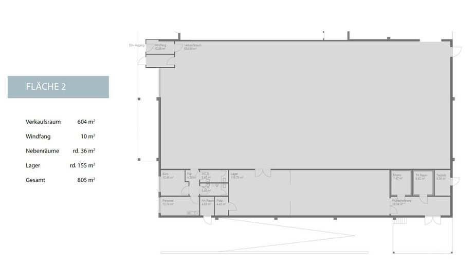 800 - 1000 m² Gewerbefläche mit großem Parkplatz neben Fitnessstudio und Neubau Penny Markt – Grundriss