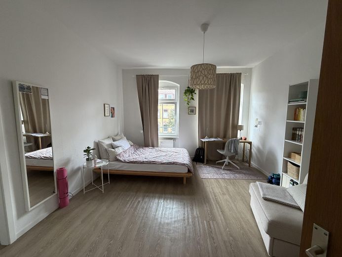 Stijlvol gerenoveerd 1-kamerappartement op een centrale locatie in Johannesvorstadt – Wohn / Schlafraum