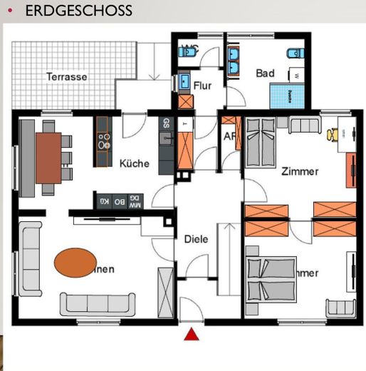 Ein- bis Zweifamilien Haus in Offenburg Weier – Grundriss EG
