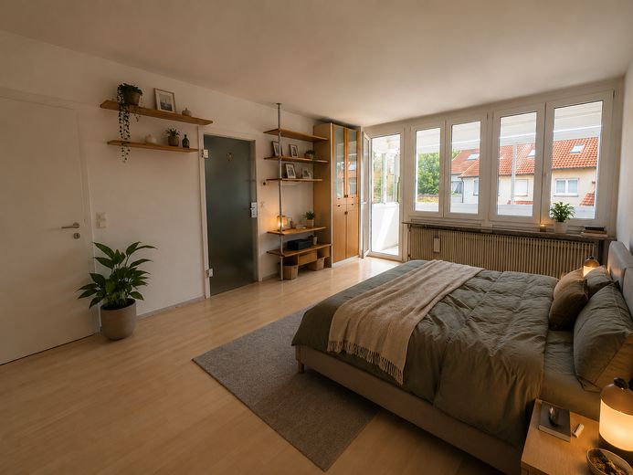 Excepcionalmente amplio apartamento en propiedad de 3–4 habitaciones con baño wellness, dos jardines de invierno, cocina equipada – Schlafzimmer Eltern