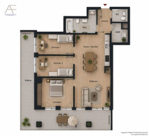 Diskrete Vermarktung: Exklusive 4-Zi-Denkmal-Whg mit Loggia - Ideal für Kapitalanleger &amp; Eigennutzer – Grundriss