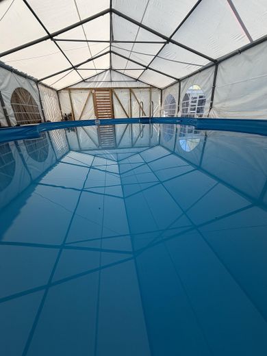 Barrierefreier neuer Bungalow in Nordsee-Nähe mit Luft-Wasser-Wärmepumpe EEK: A + Pool – Salzwasserpool