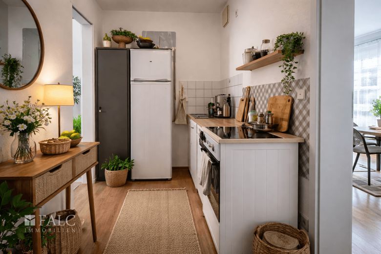 Charmante 2-Zimmer-Wohnung mit Balkon - vermietet und ideal für Kapitalanleger – Eingang - Küche - KI