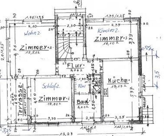 3-kamerappartement (87 m²) met terras, tuin en garage – Hohberg-Niederschopfheim – Grundriss