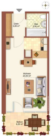 apartamento amueblado de 1 habitación con terraza soleada en ubicación céntrica – Foto 12