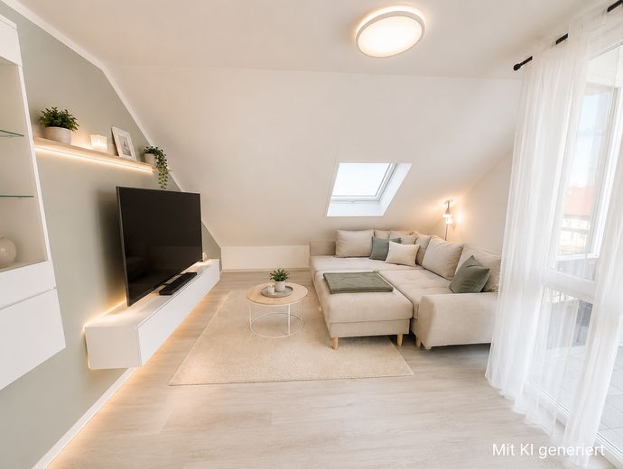Çekici 2 odalı daire, küvet+duşlu banyo, garaj, balkon - komisyonsuz – Wohnen