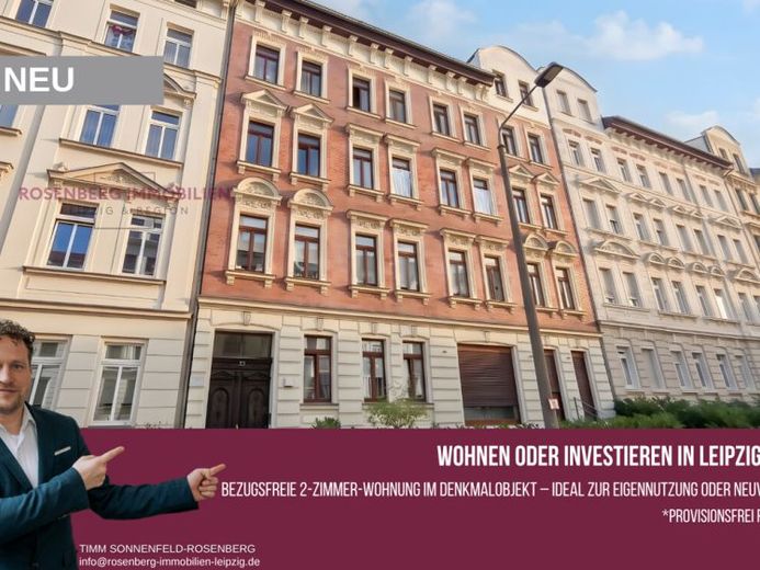 Bez prowizji: wolne 2-pokojowe mieszkanie z balkonem – dla osób szukających mieszkania dla siebie i inwestorów w Gohlis – Zdjęcie 1