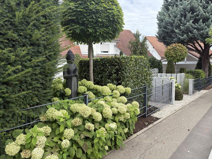 Escl. piano terra HH /appartamento e apt., garage, giardino, camino, RISCALDAMENTO NUOVO PREZZO SU RICHIESTA – Vorderansicht