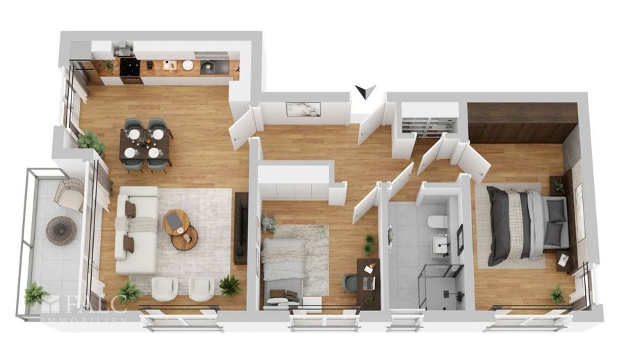 Stilvolle Wohnharmonie - 3-Zimmer im modernen Ensemble – Grundriss