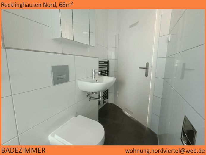 Nordviertel, schöne 68m²-Wohnung im 1.OG, saniert – Badezimmer