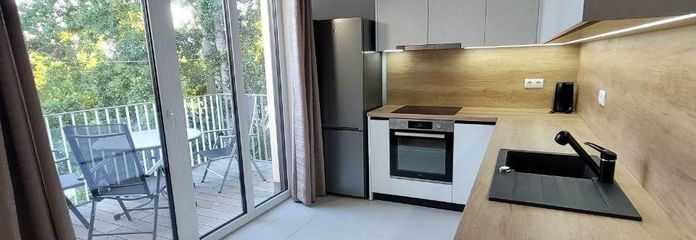 Apartamento de 3 habitaciones, céntrico, moderno, obra nueva, Elba, a pie, Buckau – WG6/9 Wohnküche+Balkon