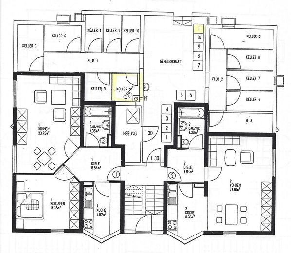 Keller und Waschraum