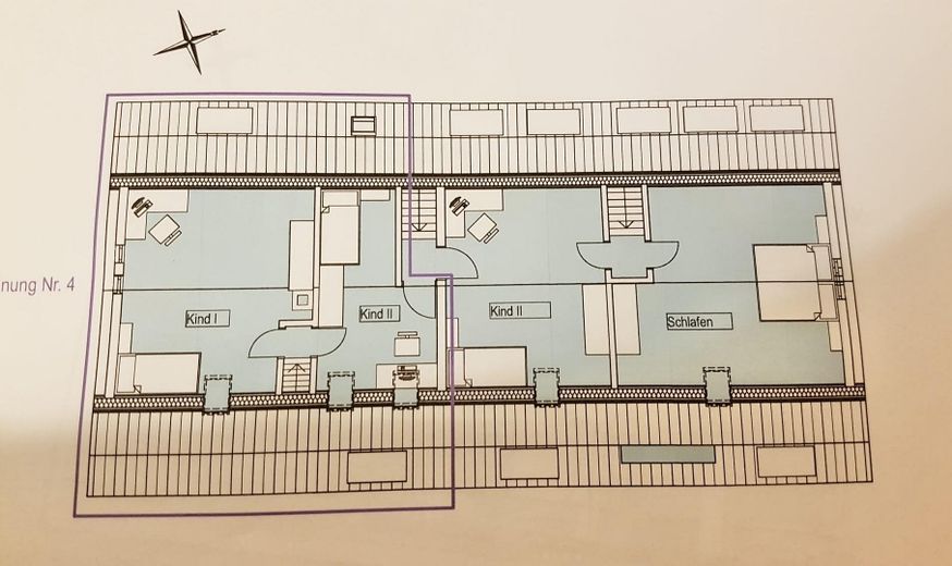 Maisonette-Wohnung mit vier Zimmern und EBK in Simmozheim – BLAU umkreist