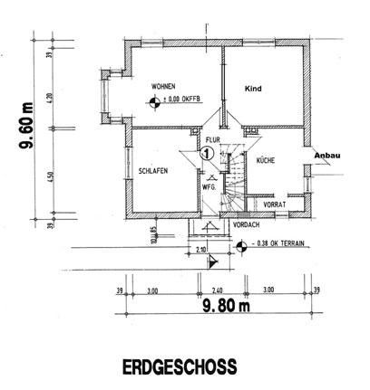 Zweifamilienhaus mit Werkstatt in zentraler Lage. – Erdgeschoß