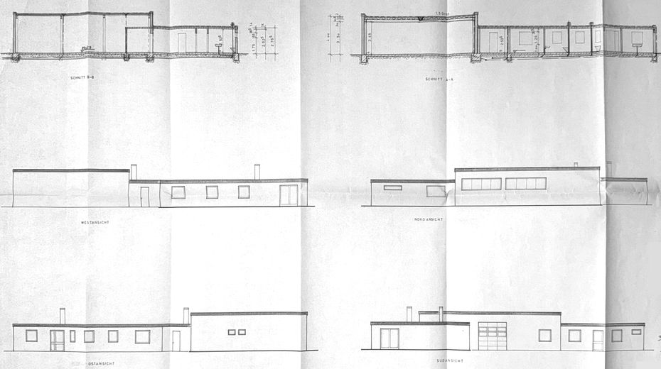Ansichten/Schnitte Haus&Halle