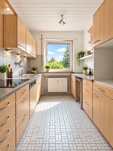 Provisionsfrei mit Stellplatz - Renovierte Wohnung mit Blick ins Grüne – Küche