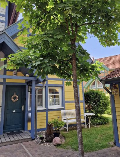 Casa de vacaciones con embarcadero propio en Hafendorf Rheinsberg – Hauseingang