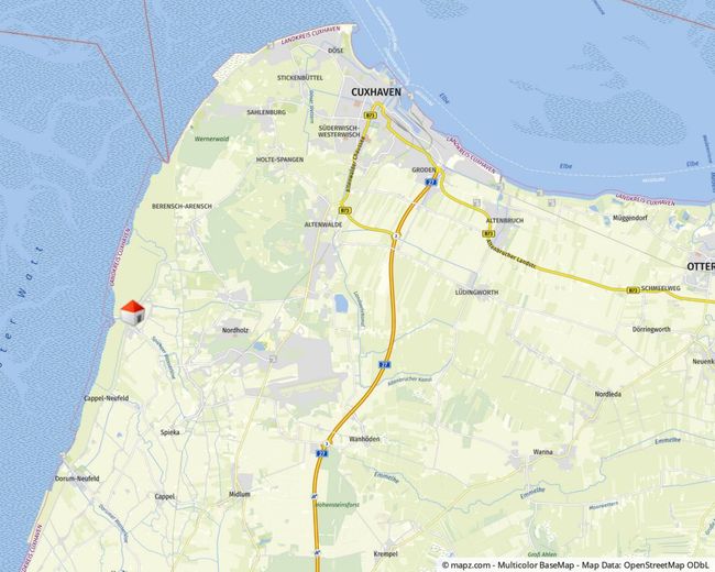 Exquisiter Neubau in idyllischer Lage am Nordseedeich mit 6 ETW inkl. Terrasse oder Balkon- KfW40 EE – Geolyzer Kartenausschnitt
