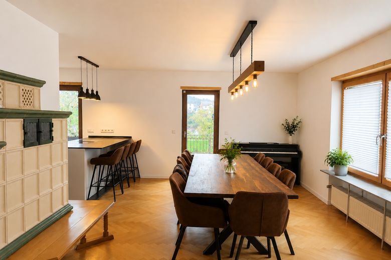 Modernize edilmiş müstakil ev | 196 m² yaşam alanı | 1.382 m² arsa | hemen taşınmaya hazır – offene Wohnküche 