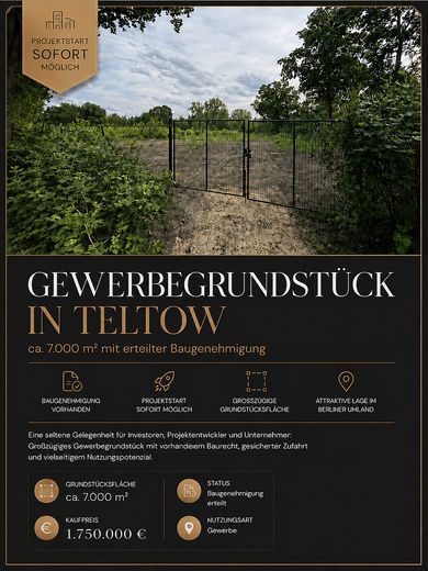 MAKLERFREI Projektstart sofort möglich: ca. 7.000 m² Gewerbegrundstück mit erteilter Baugenehmigung – Foto 1