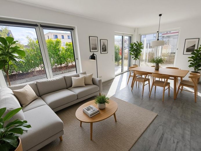 Modernes Doppelhaus in Hochheim in bester Lage / Stunning Semi-Detached Home in a Prime Location – EG: Der Wohn- und Essbereich