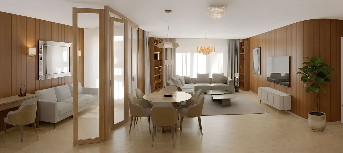 Aileler, evden çalışanlar ve Stuttgart’a gidip gelenler için ideal, 4,5-5 odalı modern yaşam hayali – Wohnzimmer, Ki- generiert