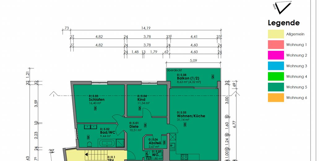 Appartement rénové de 3 pièces à proximité de la frontière – Grundriss