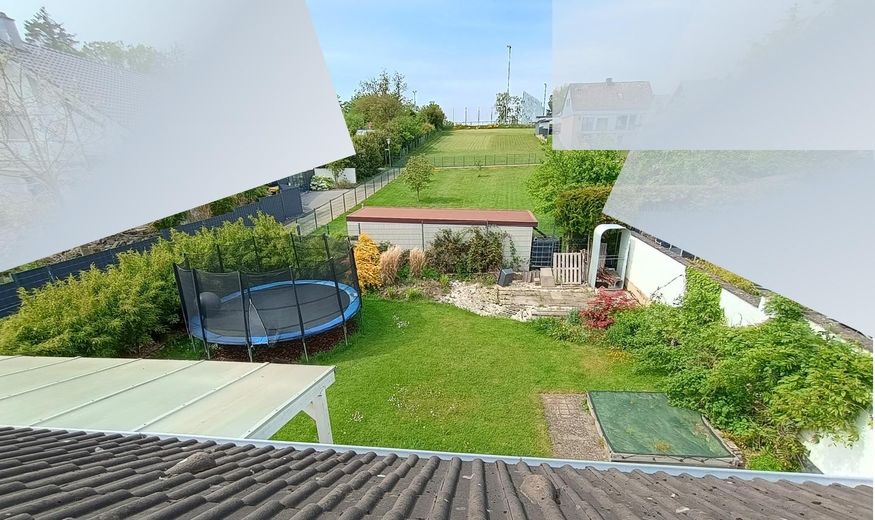 Blick Garten von oben