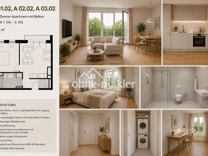Appartement neuf de deux pièces avec balcon – première occupation à Berlin-Pankow – Foto 1