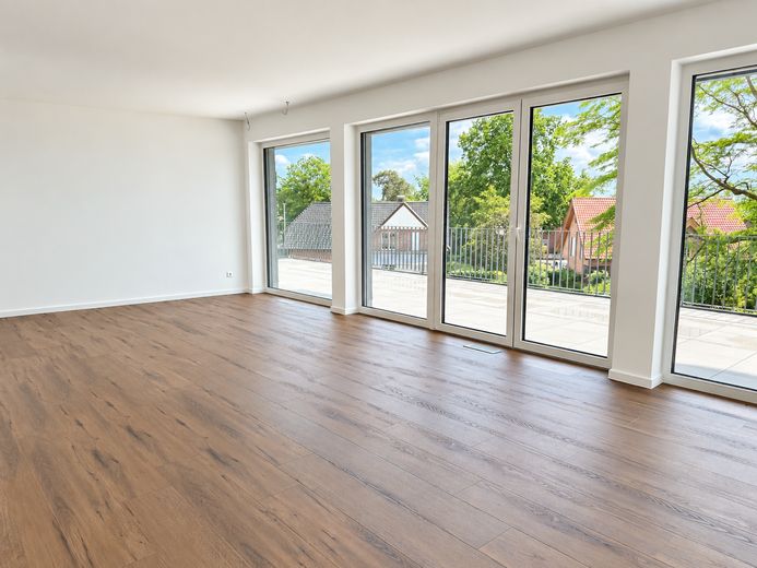 Neubau-Penthouse mit großer Dachterrasse in Verl – Wohnzimmer