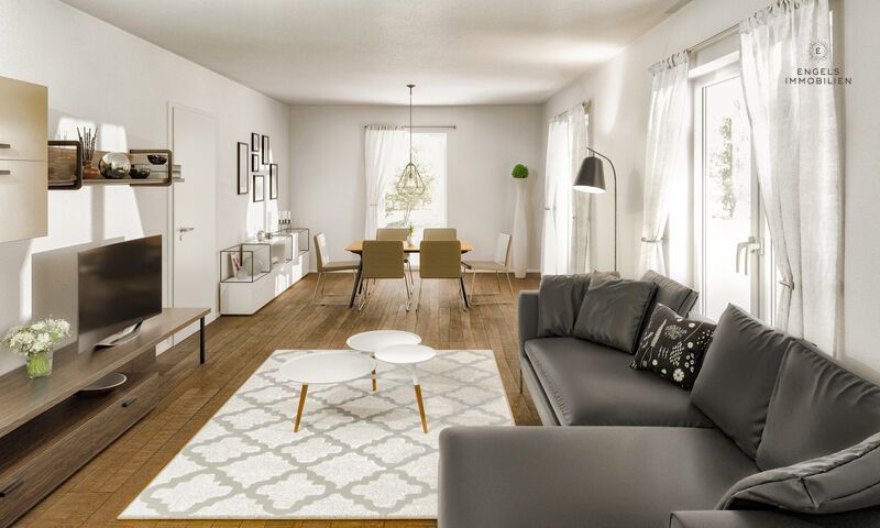 Stadthaus zum Wohlfühlen mit Keller in Waldbröl - Energiesparhaus EH 55 GEG – Flair-124-Wohnzimmer-Elegance