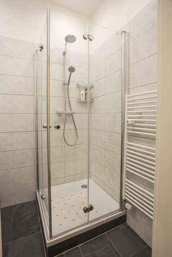 Provisionsfreie, bezugsfreie und gemütliche 2-Zimmer-Wohnung im Herzen von Berlin-Mitte – Duschkabine
