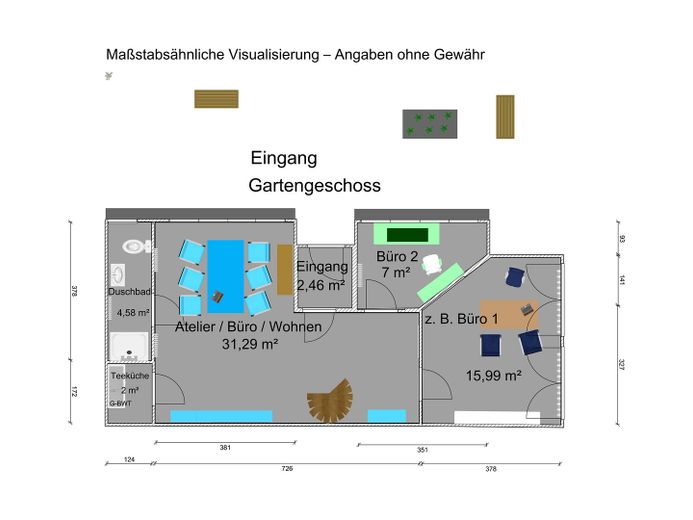 Plan 2D Gartengeschoss