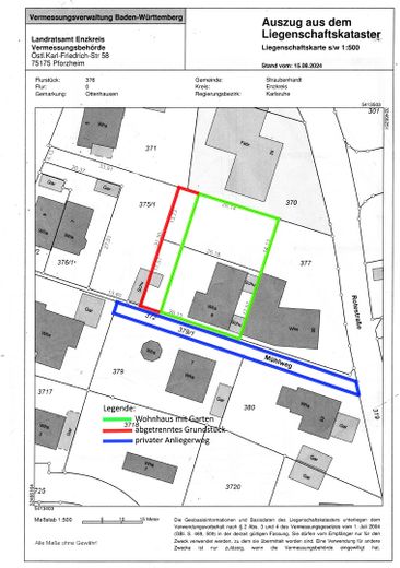 Lageplan mit Anmerkungen