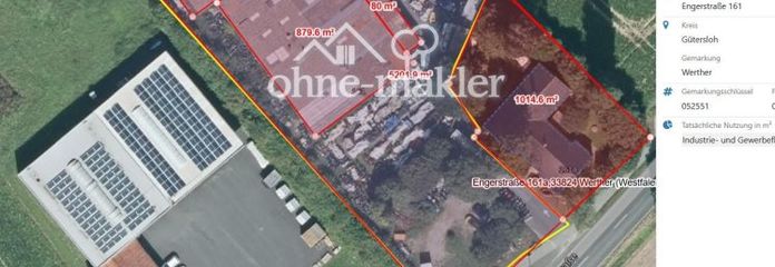 Warehouse + production hall + office building + ancillary building + open space + multi-family house + inventory