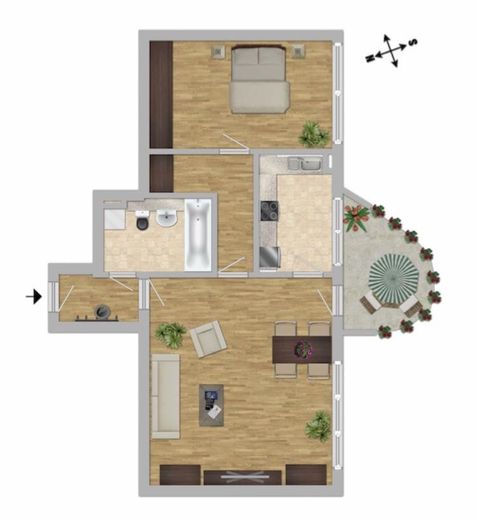 Zonnig 2-kamerappartement - wonen aan het Bavariapark – Grundriss