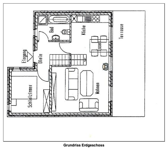 Müritz Gölü'nde tatil evi (Rechlin Liman Köyü) – Grundriss EG