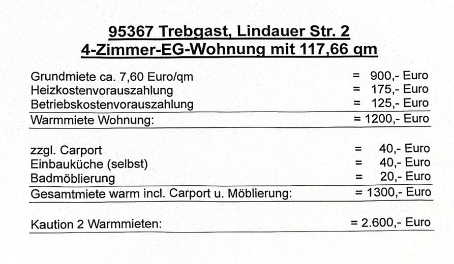 Mietzusammenstellung