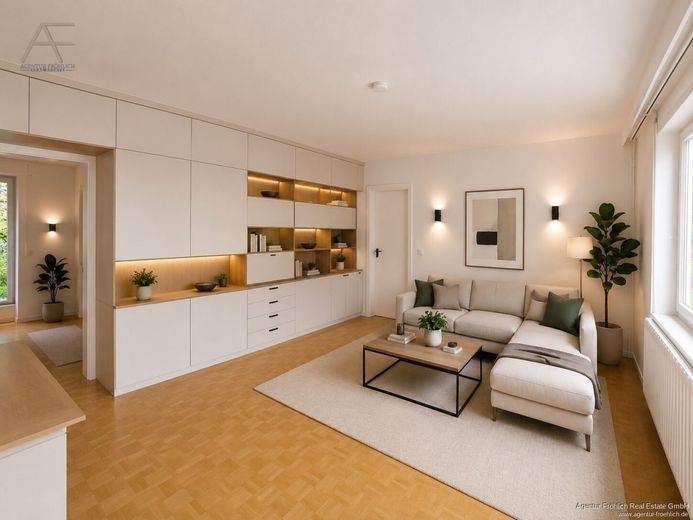 Licht. Raum. Lebensqualität. - Ein Zuhause zum Ankommen und Wohlfühlen mit Entwicklungspotenzial. – Wohnzimmer