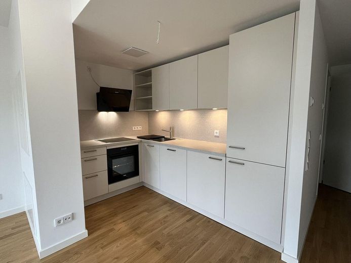 First occupancy in the new build! Modern 2-room apartment with QNG-Plus seal and fitted kitchen! – Küche
