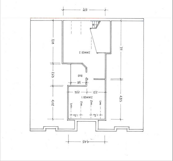 Dwupoziomowe mieszkanie na poddaszu – Grundriss (Dachstuhl)