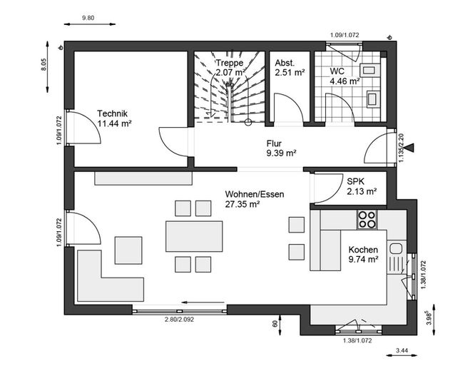 Perfekte Harmonie: Haus, Grundstück &amp; Finanzierung aus einer Hand. – Grundriss EG