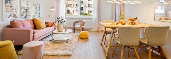 Eigennutz oder Mietgarantie mit 5,7% Rendite: Sanierte 3-Zimmer-Wohnung mit Balkon in ruhiger Lage – Wohnzimmer Einrichtungsbeispie