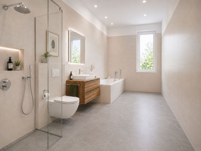 OPTIMALER GRUNDRISS - SCHÖNE 4-RAUM WOHNUNG – Badezimmer