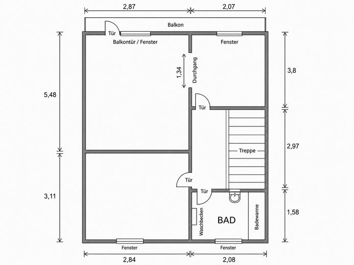 Casa a schiera di testa tranquilla e centrale a Norderstedt vicino ad Amburgo – 1. OG