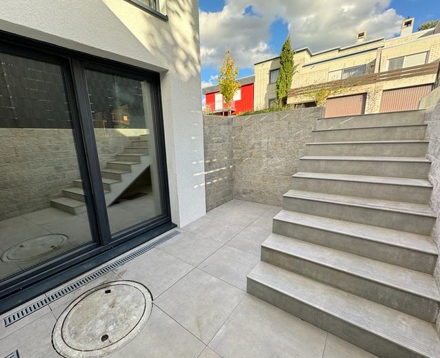 Modernes, großzügiges Einfamilienhaus mit Einliegerwohnung und Garage am Waldrand – Eingang unten
