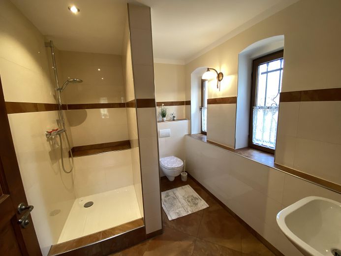 Eşsiz, komisyonsuz! Konut/lifestyle malikanesi, 3 daire, yaklaşık 480m² kullanım alanı, 800m² depo alanı, 7000 m² arsa – Duschbad EG