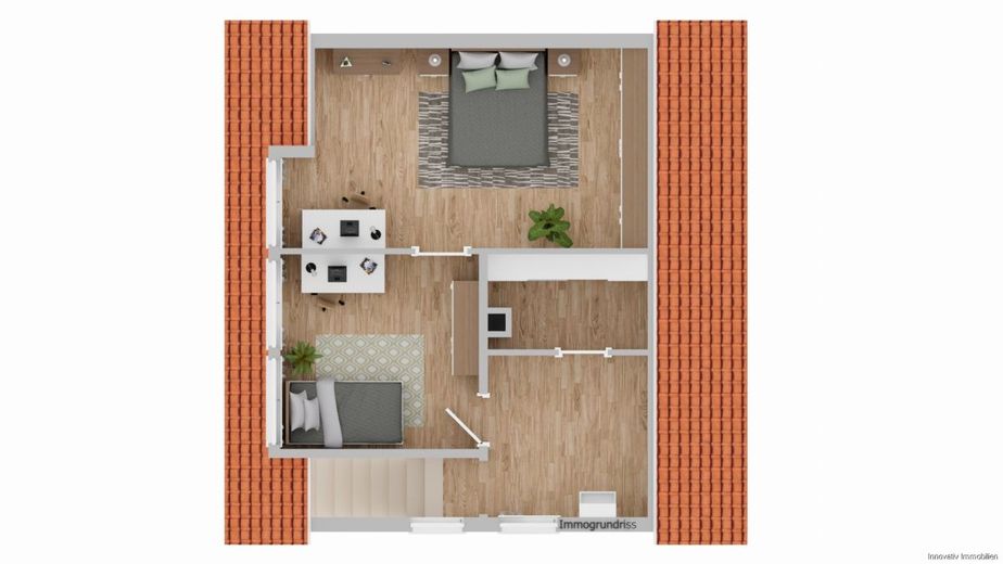 Vollständig saniertes kleines  Einfamilienhaus für Paare mit kleinem Garten – Dachgeschoss
