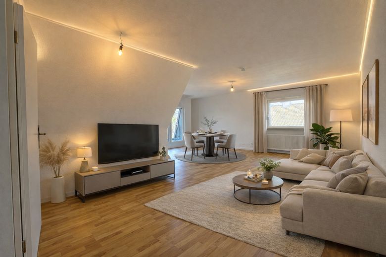 Wohnzimmer (KI-möbliert)